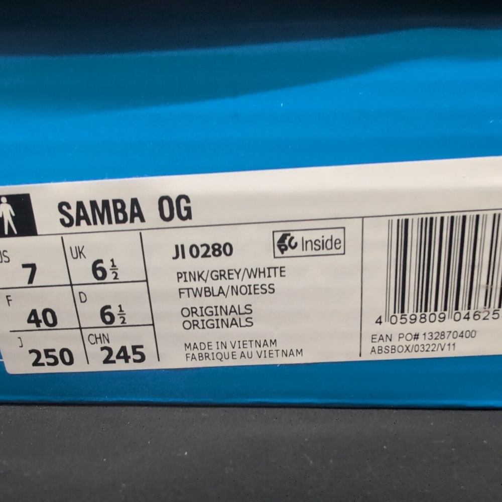 Adidas Samba OG x Liberty London Shoes Sneakers US 7 Pink Grey White JI0280 - Picture 12 of 13